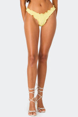 Golden Ruffle Edge Bikini Bottom