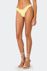 Golden Ruffle Edge Bikini Bottom