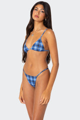 Preppy Plaid Triangle Bikini Top