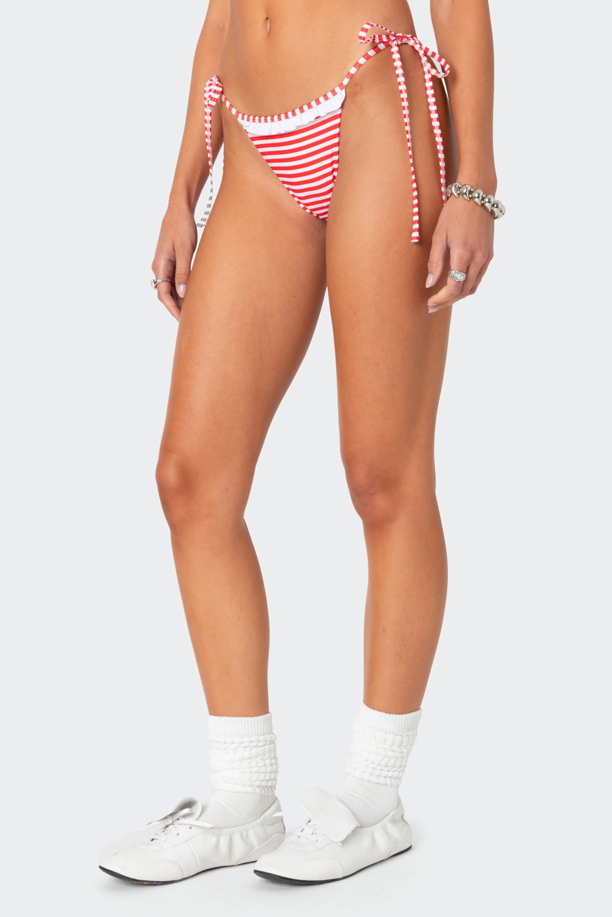 Zora Striped String Bikini Bottom