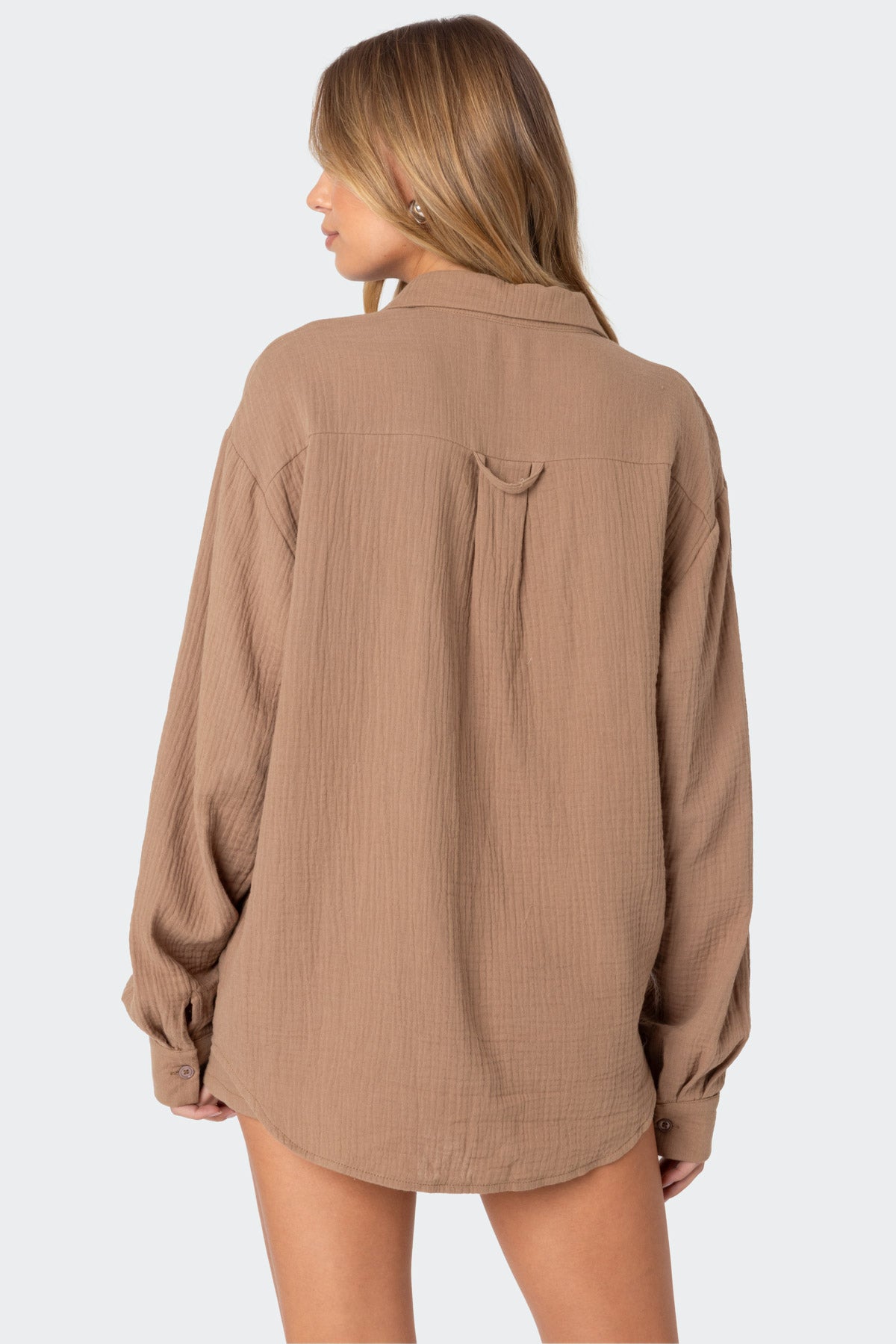 Levy Oversized Gauze Button Up Shirt