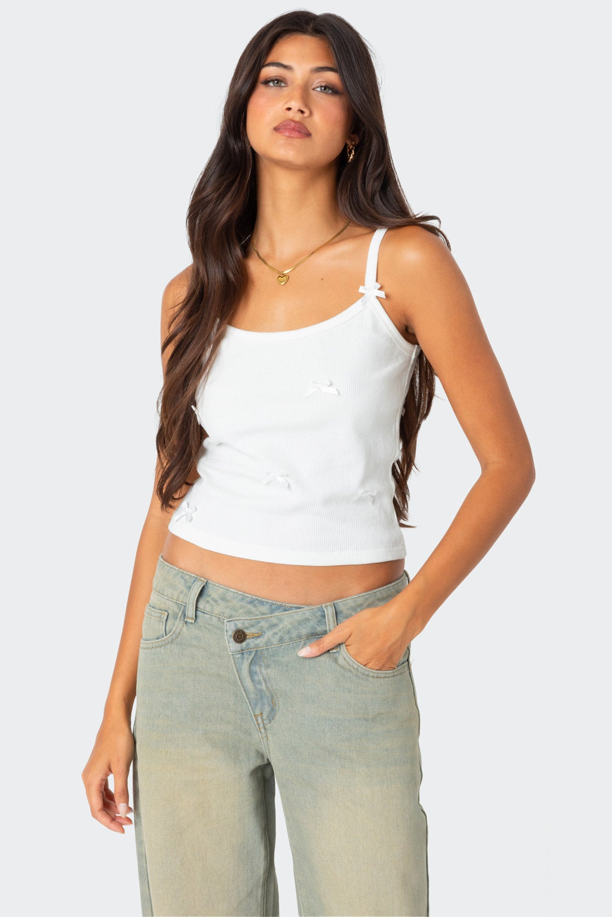 Emilia Ribbed Bow Tank Top