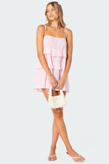 Dorothia Sheer Linen Look Mini Dress