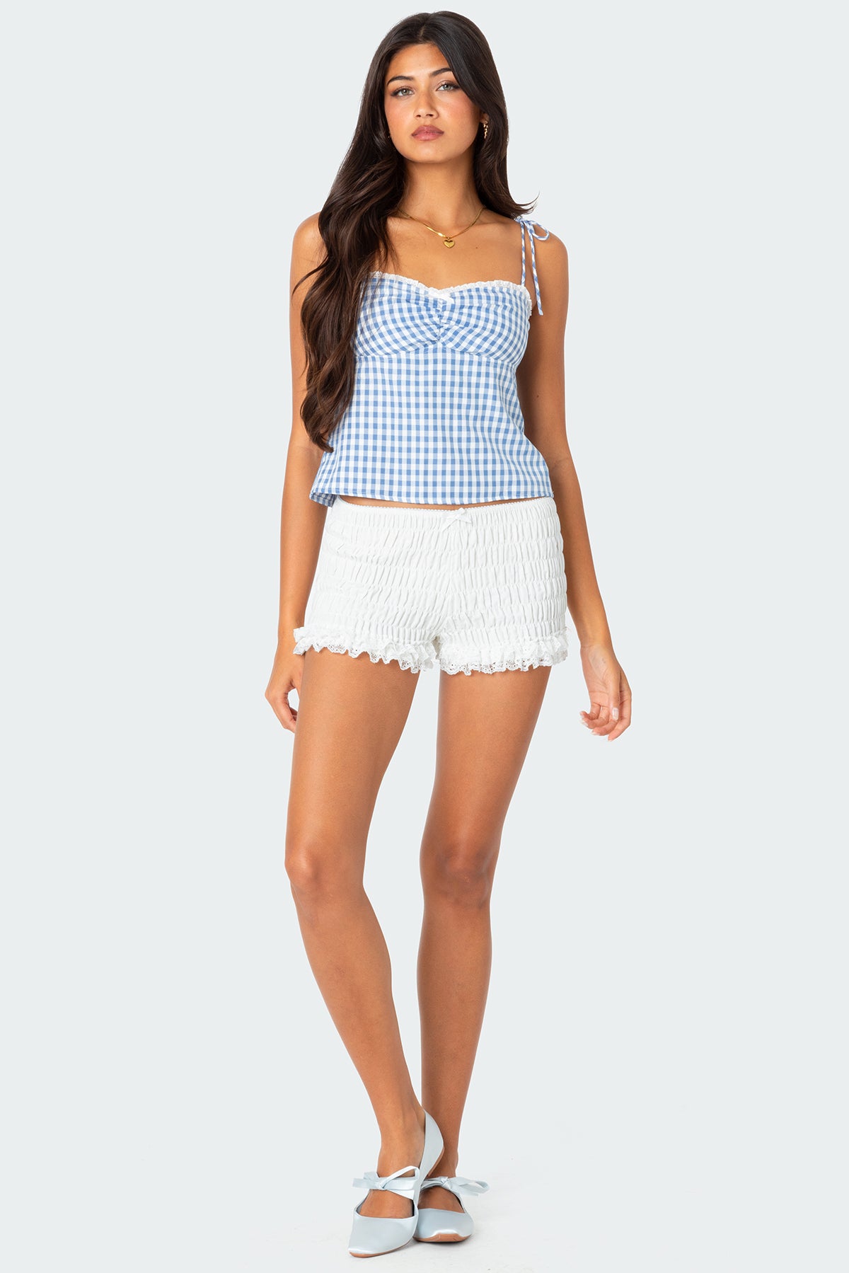 Tali Scrunch Lace Trim Shorts