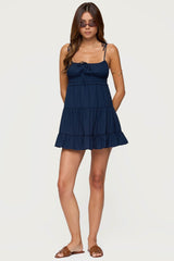 Sontana Ruched Tiered Mini Dress