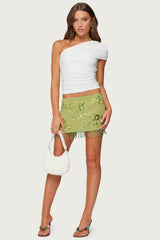 Fold Over Ruched One Shoulder Top