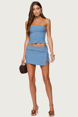 Selena Asymmetric Wrap Mini Skirt