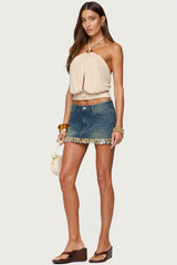 Khalia Backless Cut Out Halter Top