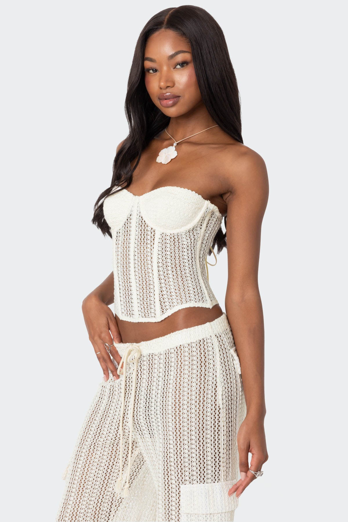 Ines Sheer Crochet Corset