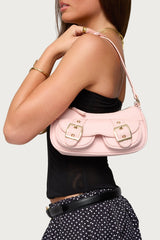 Zinnia Faux Leather Buckle Bag