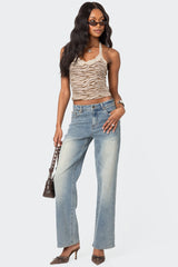 Amia High Rise Straight Leg Jeans