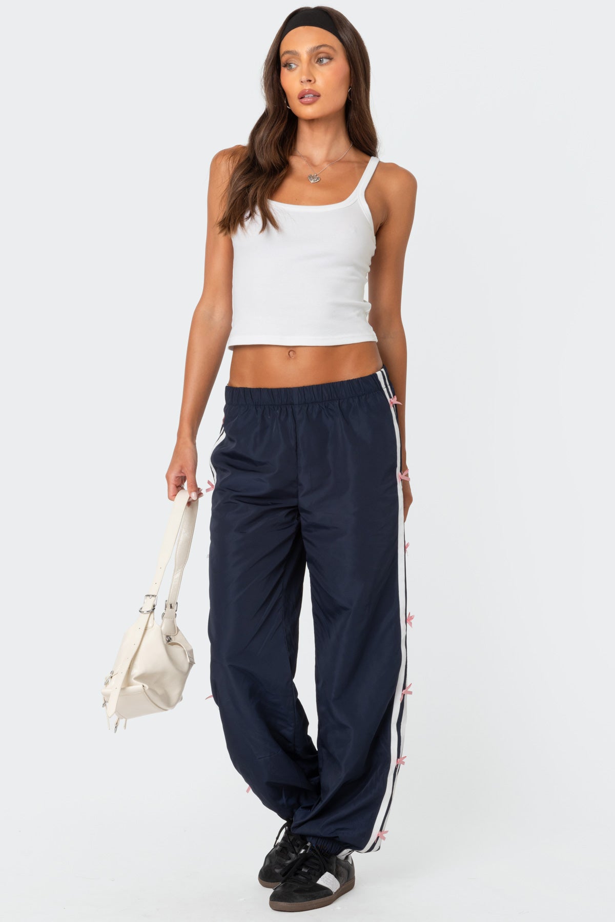 Bow Stripe Nylon Track Pants