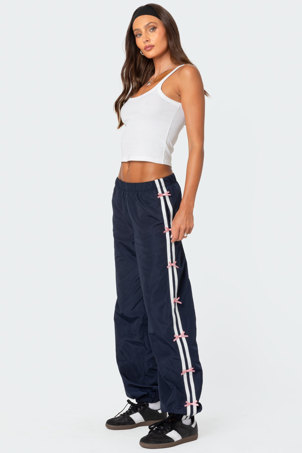 Bow Stripe Nylon Track Pants