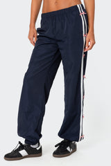 Bow Stripe Nylon Track Pants