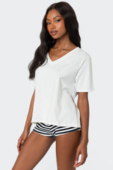 Loose Fit V Neck T Shirt