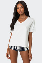 Loose Fit V Neck T Shirt