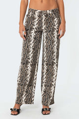 Snakescale Printed Low Rise Jeans