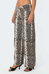 Snakescale Printed Low Rise Jeans