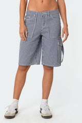 Friday Striped Low Rise Cargo Shorts