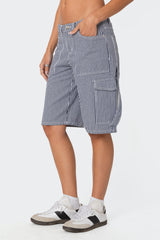 Friday Striped Low Rise Cargo Shorts