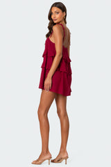 Dorothia Sheer Linen Look Mini Dress