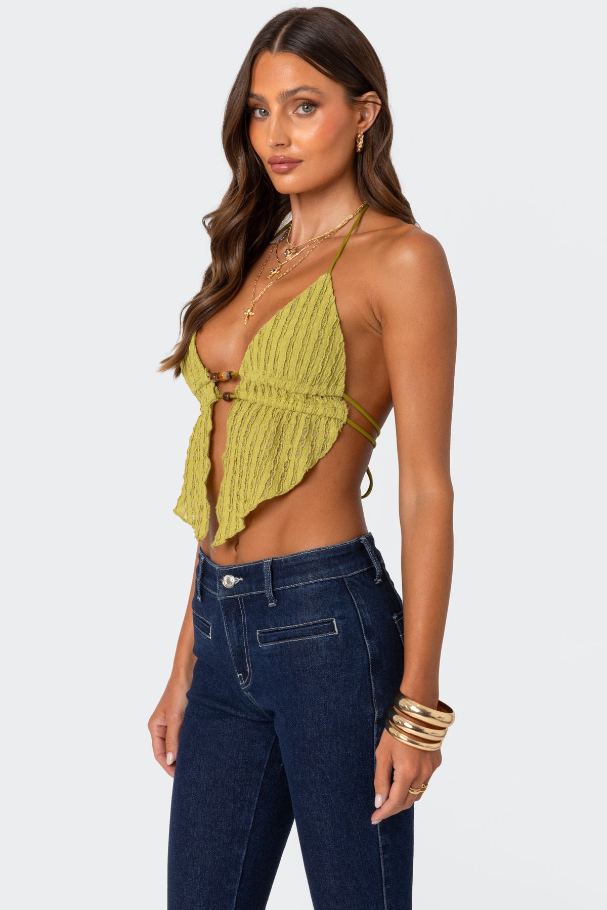 Anaya Textured Open Back Top