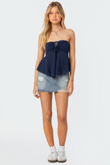 Tadria Drawstring Baby Doll Top