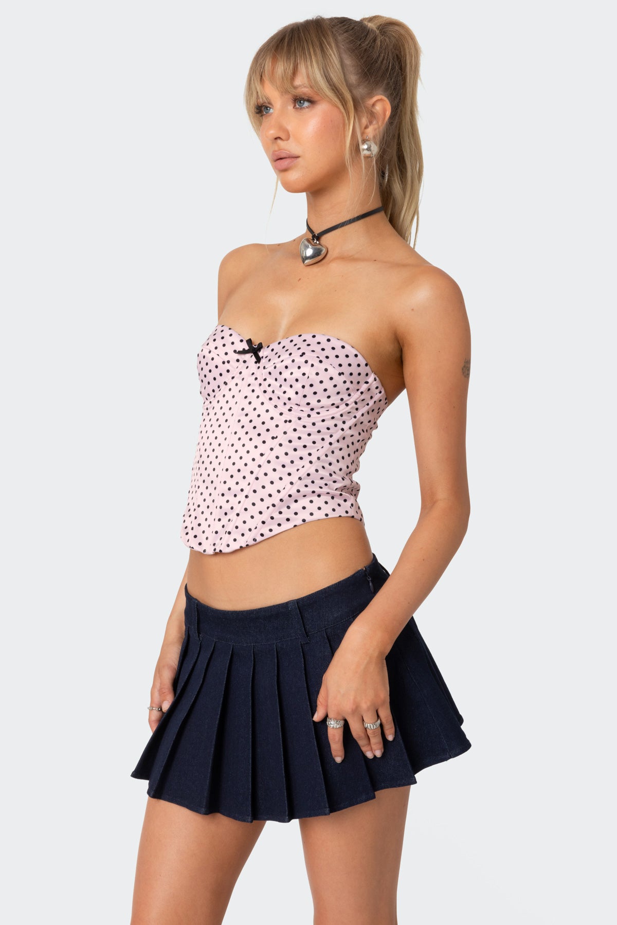 Polka Dot Satin Corset