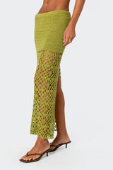 Ida Back Slit Crochet Maxi Skirt