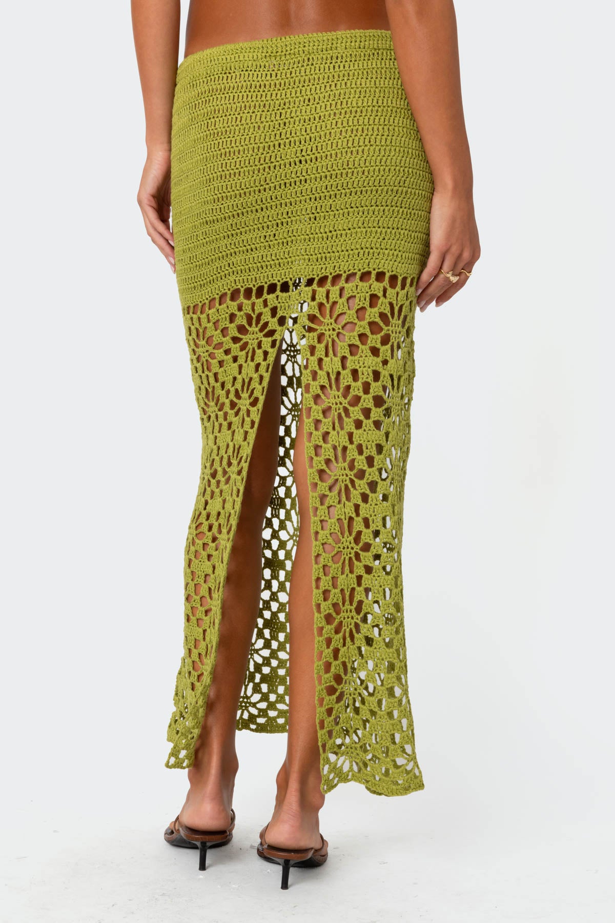 Ida Back Slit Crochet Maxi Skirt