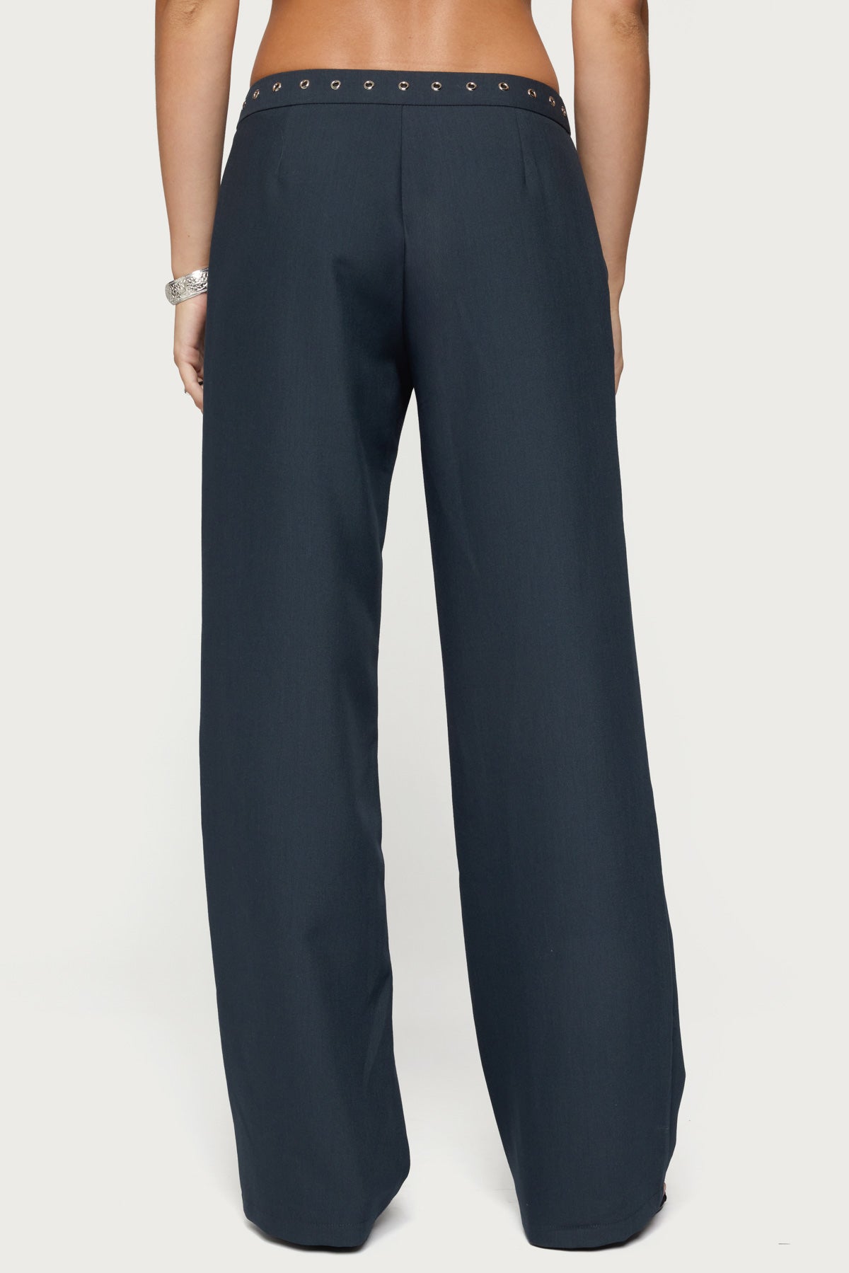 Ayve Eyelet Waist Straight Leg Trousers