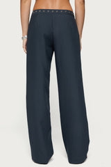 Ayve Eyelet Waist Straight Leg Trousers