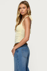 Lovina Textured Striped Halter Top