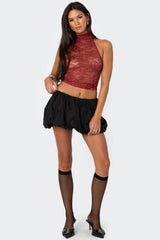 Alena High Neck Sheer Lace Top