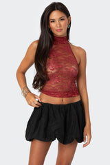 Alena High Neck Sheer Lace Top