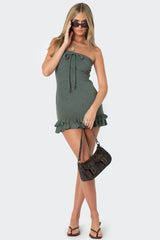 Terry Cloth Strapless Mini Dress