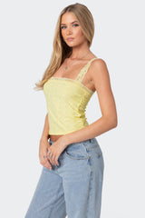 Virginia Lace Trim Eyelet Tank Top