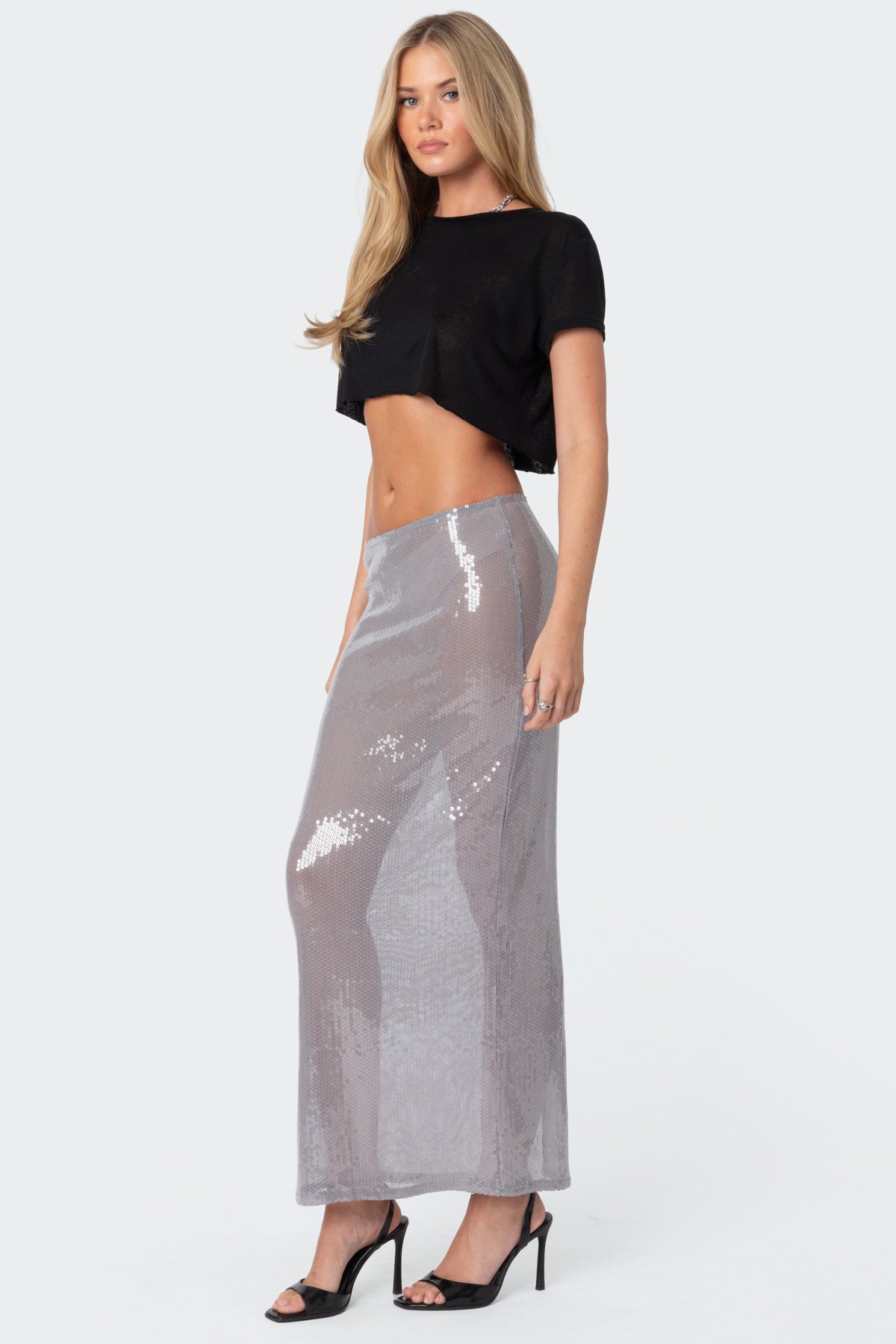 Riki Sheer Sequin Maxi Skirt