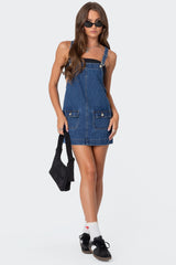 Overall Denim Mini Dress