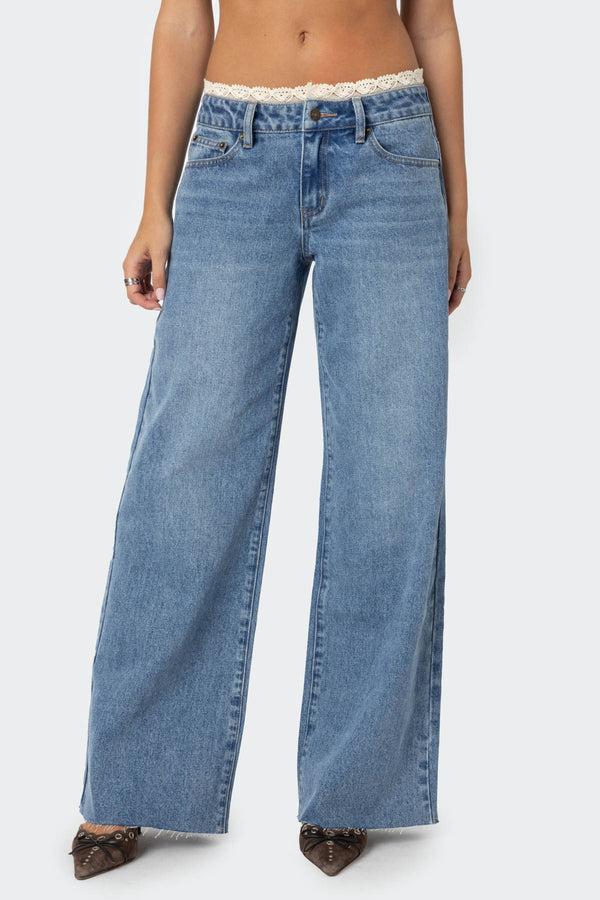 Karlie Lace Trim Jeans