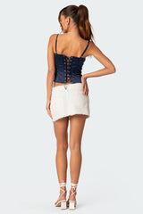 Arabelle Satin Effect Lace Up Corset