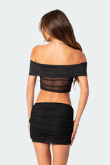 Hadley Fold Over Mesh Tube Top