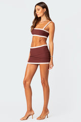 Sutton Contrast Ribbed Mini Skirt