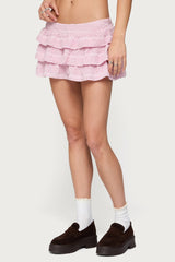 Margaux Textured Ruffle Mini Skort