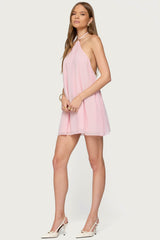 Emeline Backless Halter Mini Dress