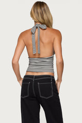 Sage Striped Halter Top