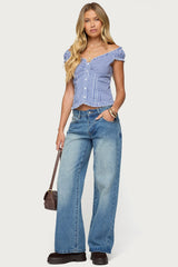 Dorothie Gingham Button Up Top