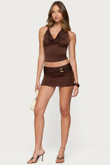 Isaiah Abstract Ring Halter Top