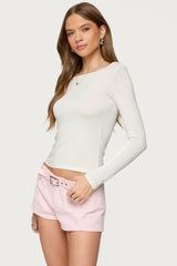 Semi Sheer Long Sleeve Top