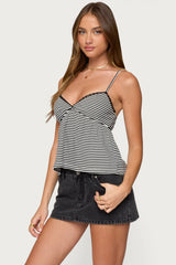 Orietta Striped Babydoll Top